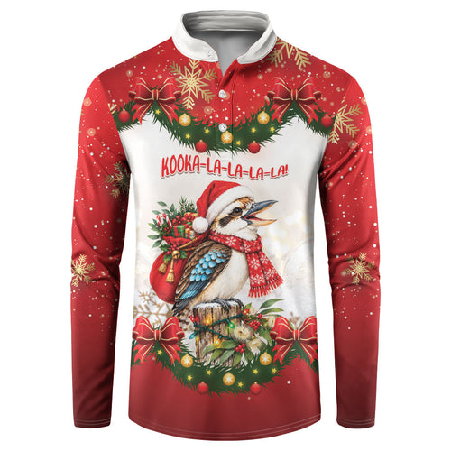 Personalised Kookaburra Australia Christmas Button Sweatshirt Kooka-la-la-la-la Xmas Bows