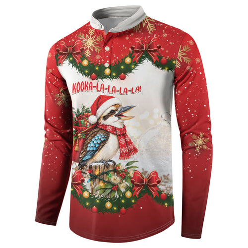 Personalised Kookaburra Australia Christmas Button Sweatshirt Kooka-la-la-la-la Xmas Bows