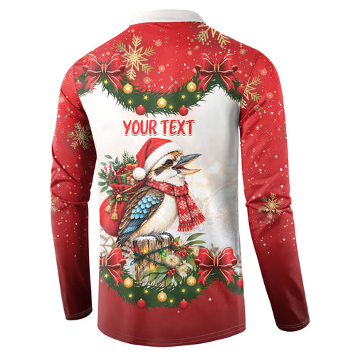 Personalised Kookaburra Australia Christmas Button Sweatshirt Kooka-la-la-la-la Xmas Bows