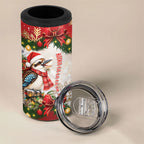 Personalised Kookaburra Australia Christmas 4 in 1 Can Cooler Tumbler Kooka-la-la-la-la Xmas Bows