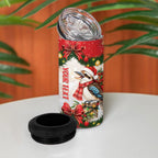 Personalised Kookaburra Australia Christmas 4 in 1 Can Cooler Tumbler Kooka-la-la-la-la Xmas Bows