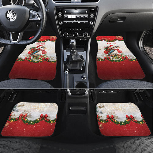 Personalised Kookaburra Australia Christmas Car Mats Kooka-la-la-la-la Xmas Bows