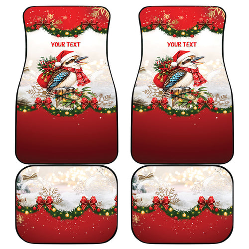 Personalised Kookaburra Australia Christmas Car Mats Kooka-la-la-la-la Xmas Bows