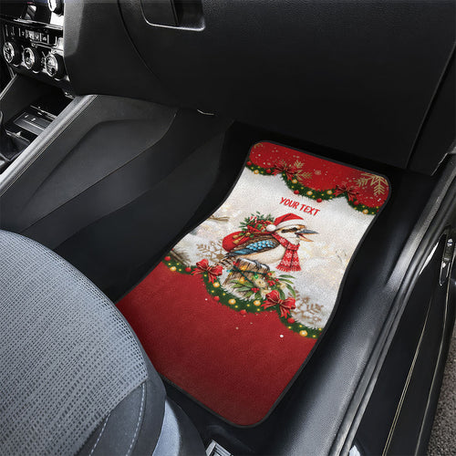 Personalised Kookaburra Australia Christmas Car Mats Kooka-la-la-la-la Xmas Bows