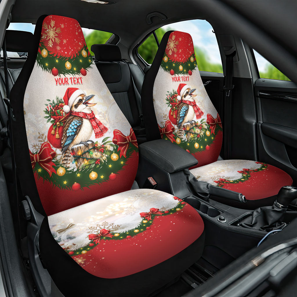 Personalised Kookaburra Australia Christmas Car Seat Cover Kooka-la-la-la-la Xmas Bows