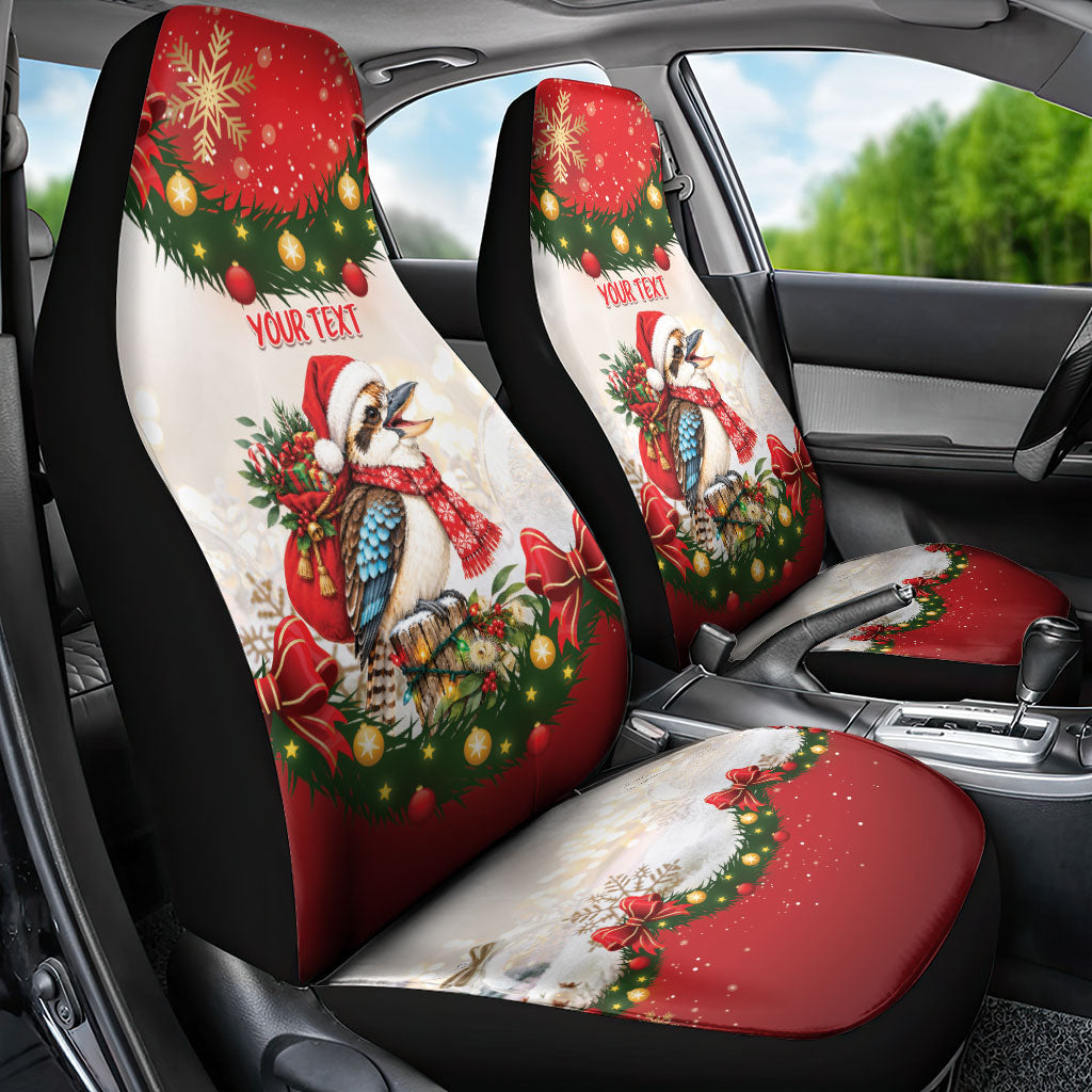 Personalised Kookaburra Australia Christmas Car Seat Cover Kooka-la-la-la-la Xmas Bows