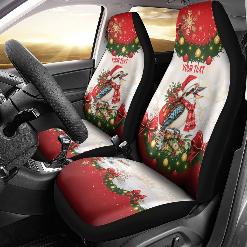 Personalised Kookaburra Australia Christmas Car Seat Cover Kooka-la-la-la-la Xmas Bows