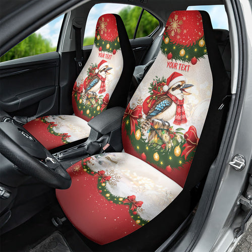 Personalised Kookaburra Australia Christmas Car Seat Cover Kooka-la-la-la-la Xmas Bows
