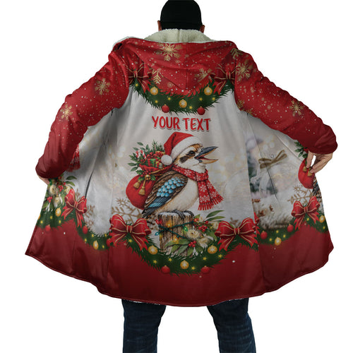 Personalised Kookaburra Australia Christmas Cloak Kooka-la-la-la-la Xmas Bows