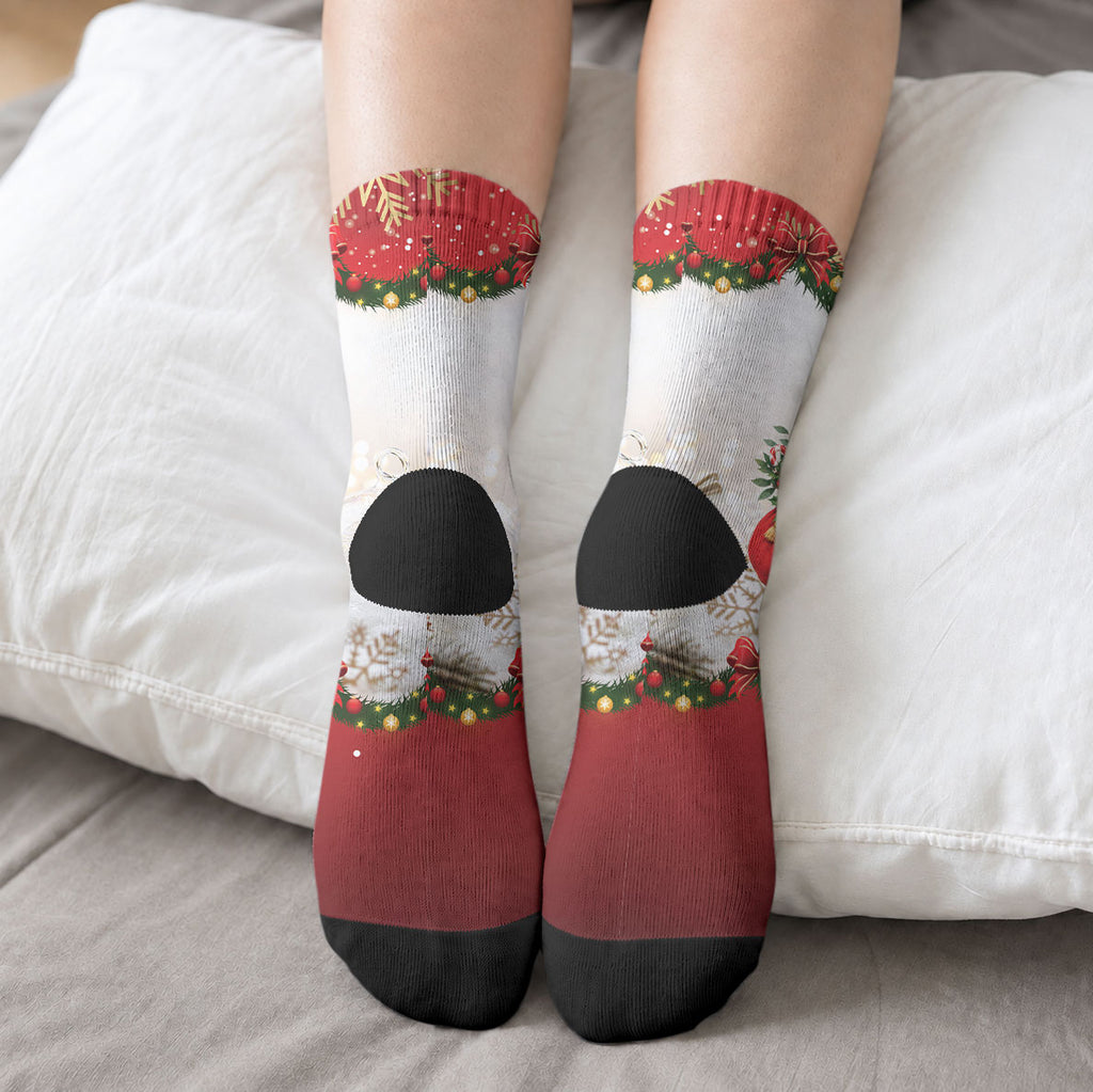 Personalised Kookaburra Australia Christmas Crew Socks Kooka-la-la-la-la Xmas Bows