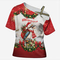 Personalised Kookaburra Australia Christmas Cross Shoulder Shirt Kooka-la-la-la-la Xmas Bows