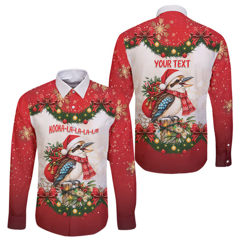 Personalised Kookaburra Australia Christmas Family Matching Puletasi and Hawaiian Shirt Kooka-la-la-la-la Xmas Bows