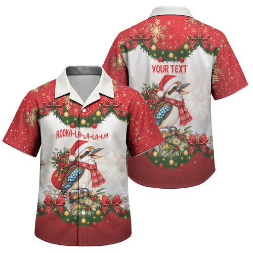 Personalised Kookaburra Australia Christmas Family Matching Puletasi and Hawaiian Shirt Kooka-la-la-la-la Xmas Bows