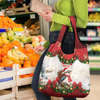 Personalised Kookaburra Australia Christmas Grocery Bag Kooka-la-la-la-la Xmas Bows
