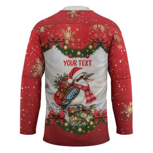 Personalised Kookaburra Australia Christmas Hockey Jersey Kooka-la-la-la-la Xmas Bows