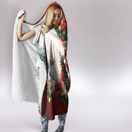 Personalised Kookaburra Australia Christmas Hooded Blanket Kooka-la-la-la-la Xmas Bows