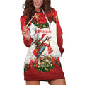 Personalised Kookaburra Australia Christmas Hoodie Dress Kooka-la-la-la-la Xmas Bows