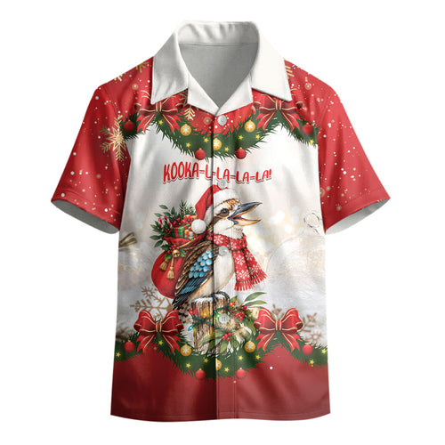 Personalised Kookaburra Australia Christmas Kid Hawaiian Shirt Kooka-la-la-la-la Xmas Bows