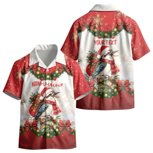 Personalised Kookaburra Australia Christmas Kid Hawaiian Shirt Kooka-la-la-la-la Xmas Bows