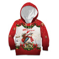 Personalised Kookaburra Australia Christmas Kid Hoodie Kooka-la-la-la-la Xmas Bows