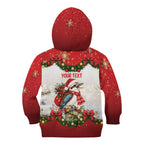 Personalised Kookaburra Australia Christmas Kid Hoodie Kooka-la-la-la-la Xmas Bows