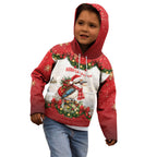Personalised Kookaburra Australia Christmas Kid Hoodie Kooka-la-la-la-la Xmas Bows