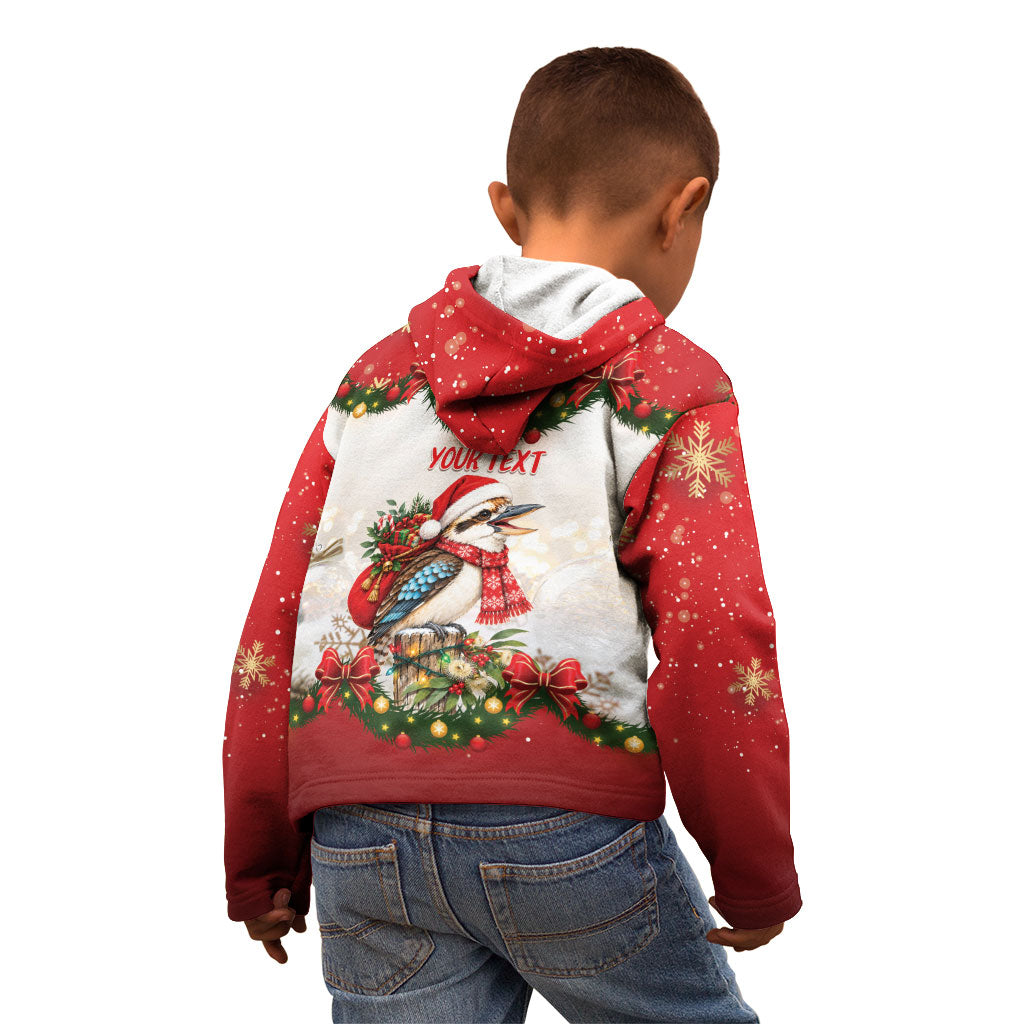 Personalised Kookaburra Australia Christmas Kid Hoodie Kooka-la-la-la-la Xmas Bows