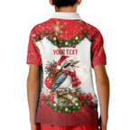 Personalised Kookaburra Australia Christmas Kid Polo Shirt Kooka-la-la-la-la Xmas Bows