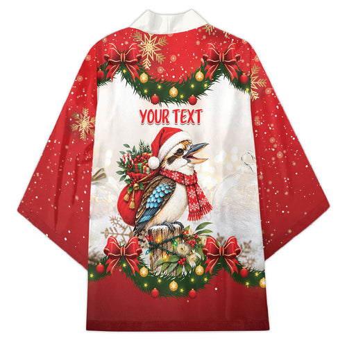 Personalised Kookaburra Australia Christmas Kimono Kooka-la-la-la-la Xmas Bows