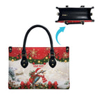 Personalised Kookaburra Australia Christmas Leather Bag Kooka-la-la-la-la Xmas Bows