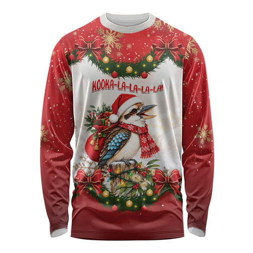 Personalised Kookaburra Australia Christmas Long Sleeve Shirt Kooka-la-la-la-la Xmas Bows
