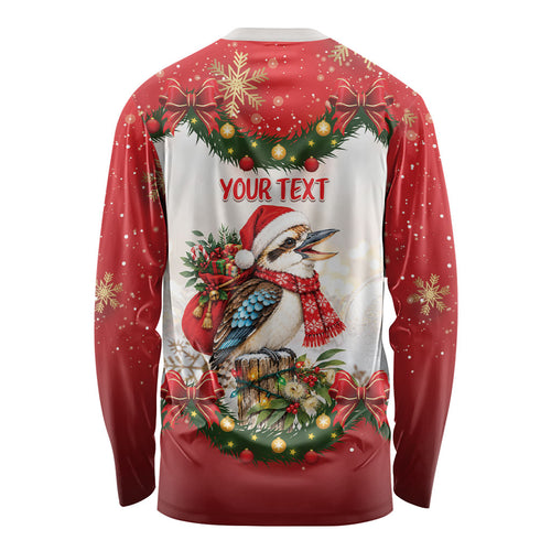 Personalised Kookaburra Australia Christmas Long Sleeve Shirt Kooka-la-la-la-la Xmas Bows