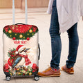 Personalised Kookaburra Australia Christmas Luggage Cover Kooka-la-la-la-la Xmas Bows