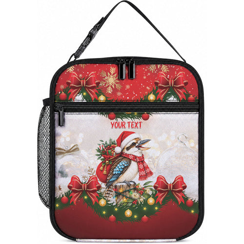 Personalised Kookaburra Australia Christmas Lunch Bag Kooka-la-la-la-la Xmas Bows