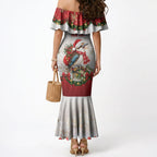 Personalised Kookaburra Australia Christmas Mermaid Dress Kooka-la-la-la-la Xmas Bows
