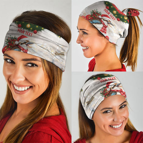 Personalised Kookaburra Australia Christmas Neck Gaiter Kooka-la-la-la-la Xmas Bows