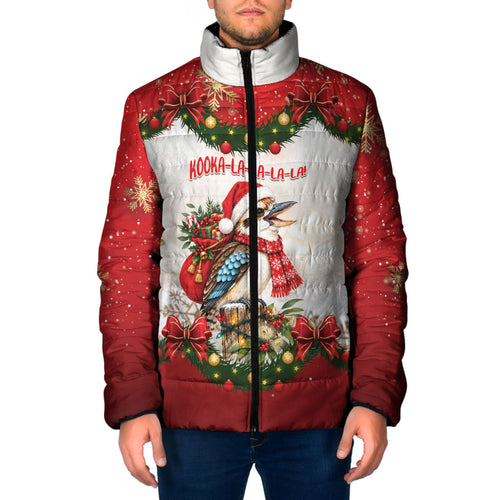 Personalised Kookaburra Australia Christmas Padded Jacket Kooka-la-la-la-la Xmas Bows
