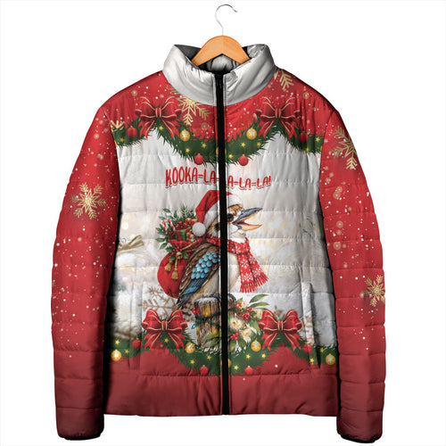 Personalised Kookaburra Australia Christmas Padded Jacket Kooka-la-la-la-la Xmas Bows