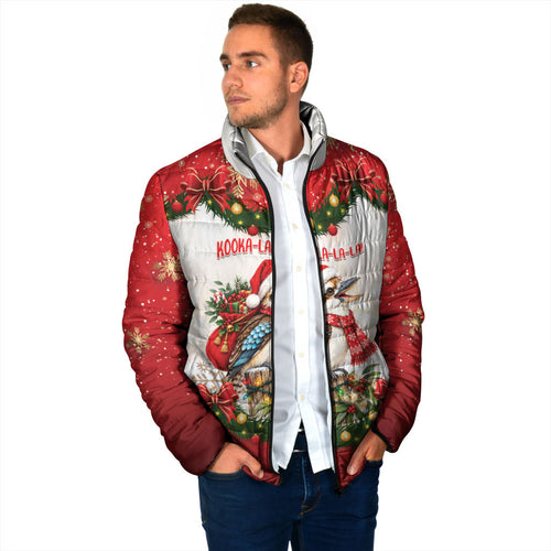 Personalised Kookaburra Australia Christmas Padded Jacket Kooka-la-la-la-la Xmas Bows