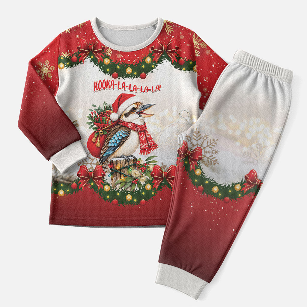 Personalised Kookaburra Australia Christmas Pajama Set Kooka-la-la-la-la Xmas Bows