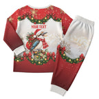 Personalised Kookaburra Australia Christmas Pajama Set Kooka-la-la-la-la Xmas Bows