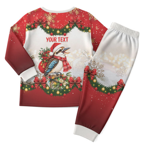 Personalised Kookaburra Australia Christmas Pajama Set Kooka-la-la-la-la Xmas Bows