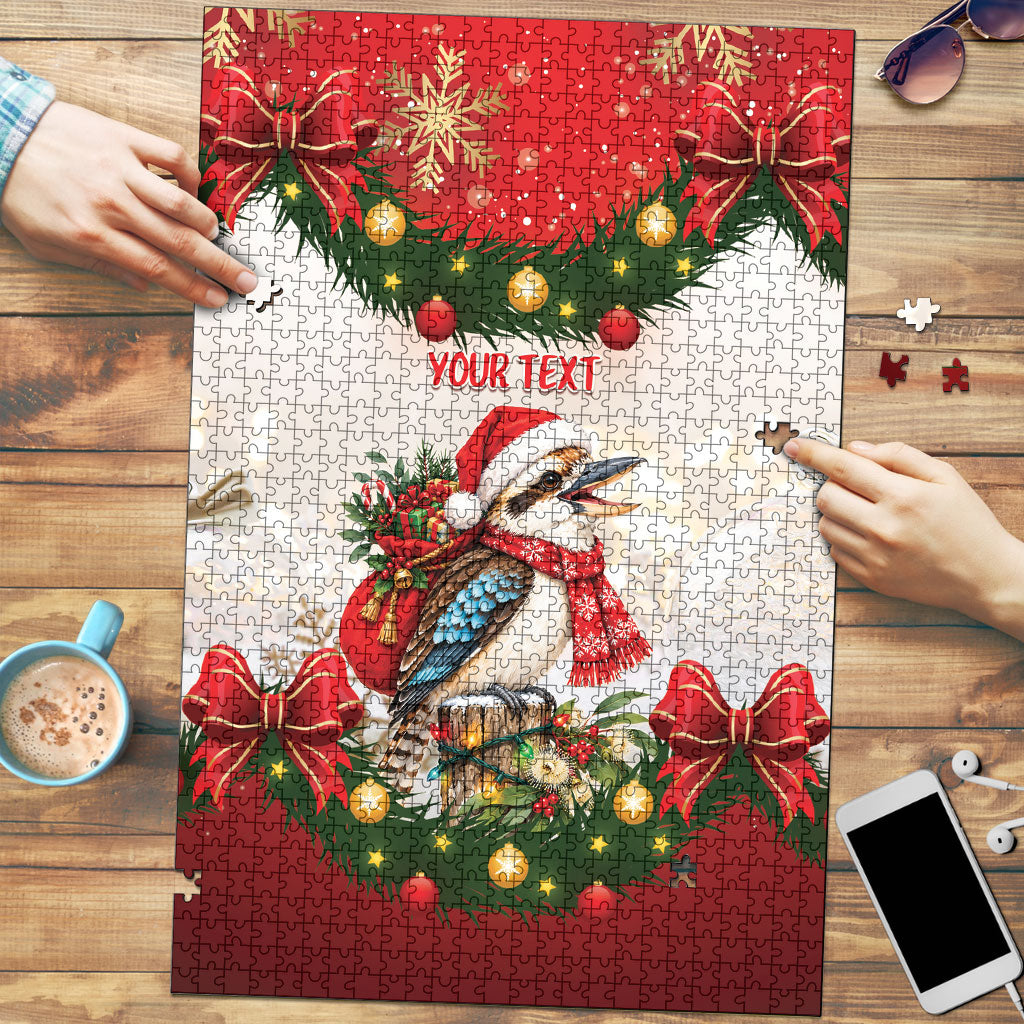Personalised Kookaburra Australia Christmas Puzzle Kooka-la-la-la-la Xmas Bows