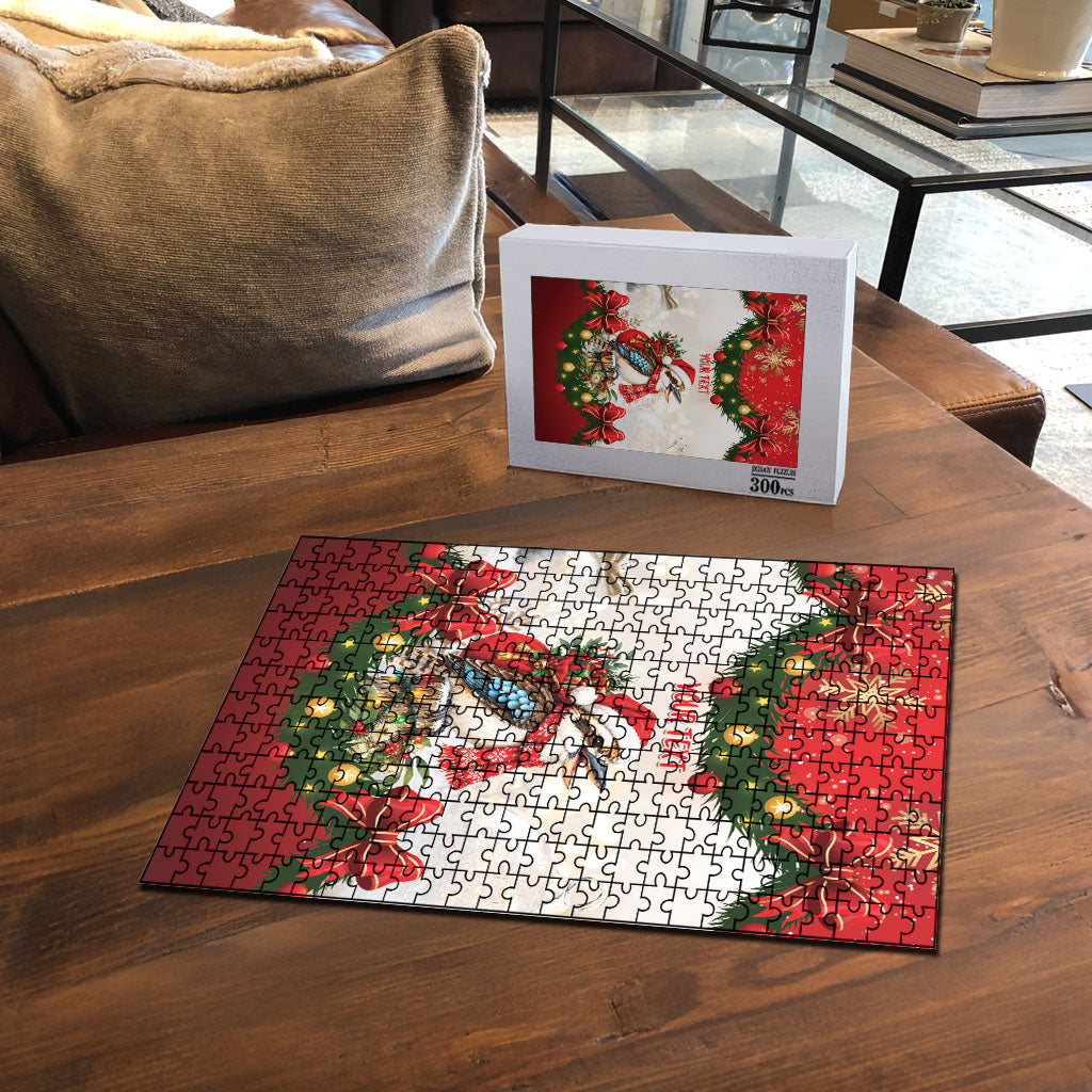 Personalised Kookaburra Australia Christmas Puzzle Kooka-la-la-la-la Xmas Bows