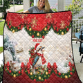 Personalised Kookaburra Australia Christmas Quilt Kooka-la-la-la-la Xmas Bows