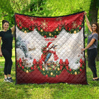 Personalised Kookaburra Australia Christmas Quilt Kooka-la-la-la-la Xmas Bows