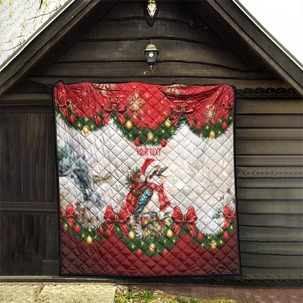 Personalised Kookaburra Australia Christmas Quilt Kooka-la-la-la-la Xmas Bows
