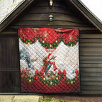 Personalised Kookaburra Australia Christmas Quilt Kooka-la-la-la-la Xmas Bows