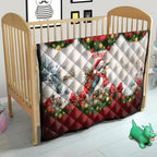 Personalised Kookaburra Australia Christmas Quilt Kooka-la-la-la-la Xmas Bows