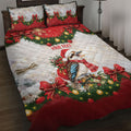 Personalised Kookaburra Australia Christmas Quilt Bed Set Kooka-la-la-la-la Xmas Bows